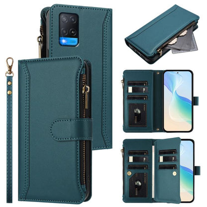 Magnetic Closure 9 Card Slots Zipper Leather Case with Hand Strap, For Realme C30 4G / Narzo 50i Prime / C30S, For Realme GT NEO 3T, For Realme 9 Pro+ 5G / Narzo 50 Pro, For Realme GT Neo3, For Realme V13 5G / Q3 5G / Q3i 5G, For Realme 9 Pro 5G Global...