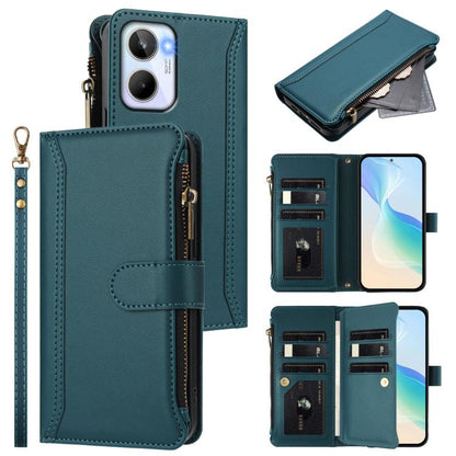 Magnetic Closure 9 Card Slots Zipper Leather Case with Hand Strap, For Realme GT 6 5G Global / GT 6T 5G Global, For Realme C67 4G Global / 12 Lite 4G Global, For Realme 12 Pro 5G Global / P1 Pro 5G, For Realme C53 4G Global / C51 4G                    ...