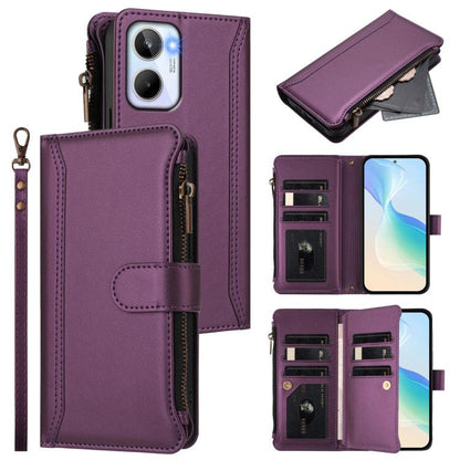 Magnetic Closure 9 Card Slots Zipper Leather Case with Hand Strap, For Realme GT 6 5G Global / GT 6T 5G Global, For Realme C67 4G Global / 12 Lite 4G Global, For Realme 12 Pro 5G Global / P1 Pro 5G, For Realme C53 4G Global / C51 4G                    ...