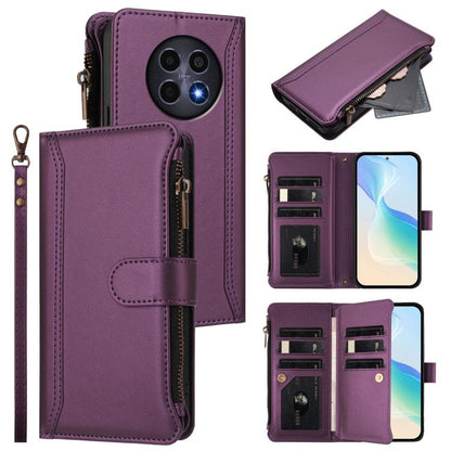 Magnetic Closure 9 Card Slots Zipper Leather Case with Hand Strap, For Realme Narzo 80 Pro, For Realme Narzo 80X, For Realme P3 Ultra 5G  Global, For Realme P3 5G Global, For Realme P3 Pro 5G  Global, For Realme 14 Pro+ 5G, For Realme 14 Pro 5G India  ...