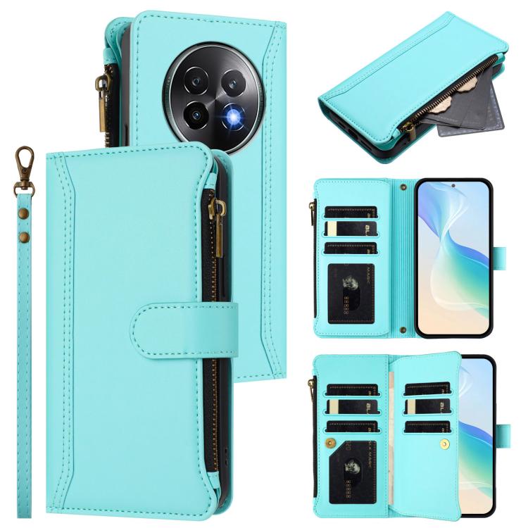 Magnetic Closure 9 Card Slots Zipper Leather Case with Hand Strap, For Realme Narzo 80 Pro, For Realme Narzo 80X, For Realme P3 Ultra 5G  Global, For Realme P3 5G Global, For Realme P3 Pro 5G  Global, For Realme 14 Pro+ 5G, For Realme 14 Pro 5G India  ...