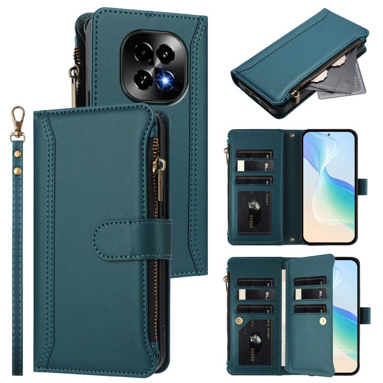 Magnetic Closure 9 Card Slots Zipper Leather Case with Hand Strap, For Realme Narzo 80 Pro, For Realme Narzo 80X, For Realme P3 Ultra 5G  Global, For Realme P3 5G Global, For Realme P3 Pro 5G  Global, For Realme 14 Pro+ 5G, For Realme 14 Pro 5G India  ...