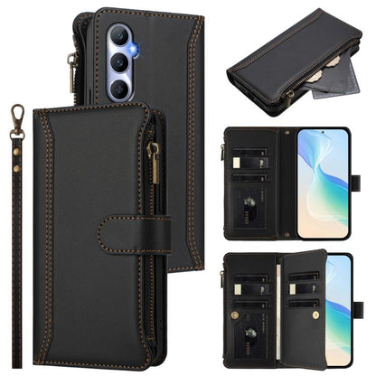 Magnetic Closure 9 Card Slots Zipper Leather Case with Hand Strap, For Realme GT 6 5G Global / GT 6T 5G Global, For Realme C67 4G Global / 12 Lite 4G Global, For Realme 12 Pro 5G Global / P1 Pro 5G, For Realme C53 4G Global / C51 4G                    ...