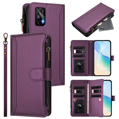 Magnetic Closure 9 Card Slots Zipper Leather Case with Hand Strap, For Realme C30 4G / Narzo 50i Prime / C30S, For Realme GT NEO 3T, For Realme 9 Pro+ 5G / Narzo 50 Pro, For Realme GT Neo3, For Realme V13 5G / Q3 5G / Q3i 5G, For Realme 9 Pro 5G Global...