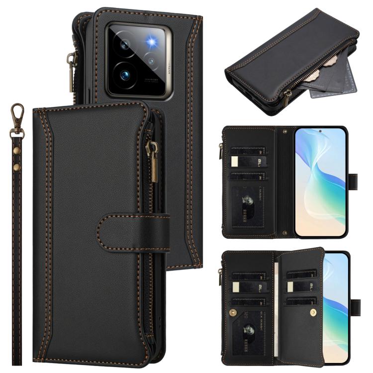 Magnetic Closure 9 Card Slots Zipper Leather Case with Hand Strap, For Realme Narzo 80 Pro, For Realme Narzo 80X, For Realme P3 Ultra 5G  Global, For Realme P3 5G Global, For Realme P3 Pro 5G  Global, For Realme 14 Pro+ 5G, For Realme 14 Pro 5G India  ...