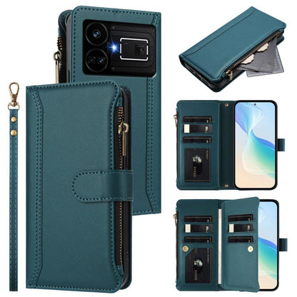 Magnetic Closure 9 Card Slots Zipper Leather Case with Hand Strap, For Realme GT 6 5G Global / GT 6T 5G Global, For Realme C67 4G Global / 12 Lite 4G Global, For Realme 12 Pro 5G Global / P1 Pro 5G, For Realme C53 4G Global / C51 4G                    ...