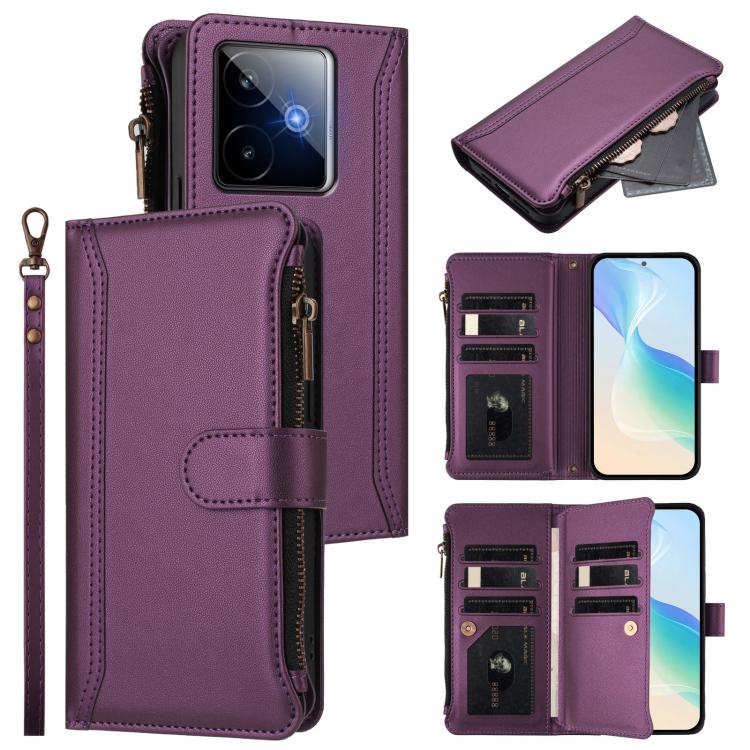 Magnetic Closure 9 Card Slots Zipper Leather Case with Hand Strap, For Realme 16T 5G Global, For Realme C83 5G India/C85 5G, For Realme P4 Power 5G, For Realme Note 80 4G Global, For Realme 16 5G Global, For Realme 16 Pro+ 5G Global                    ...