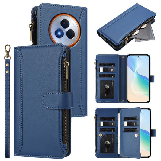 Magnetic Closure 9 Card Slots Zipper Leather Case with Hand Strap, For Realme Narzo 80 Pro, For Realme Narzo 80X, For Realme P3 Ultra 5G  Global, For Realme P3 5G Global, For Realme P3 Pro 5G  Global, For Realme 14 Pro+ 5G, For Realme 14 Pro 5G India  ...