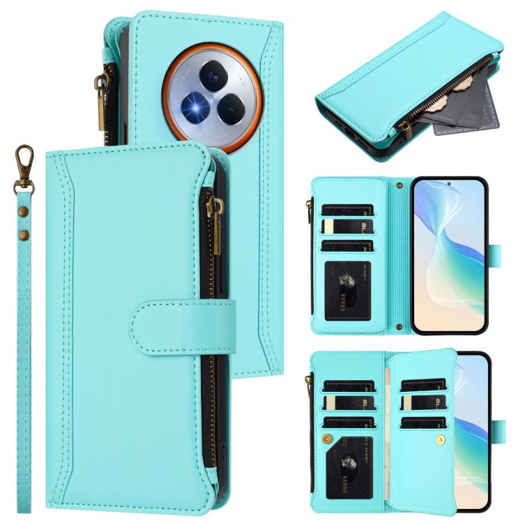 Magnetic Closure 9 Card Slots Zipper Leather Case with Hand Strap, For Realme Narzo 80 Pro, For Realme Narzo 80X, For Realme P3 Ultra 5G  Global, For Realme P3 5G Global, For Realme P3 Pro 5G  Global, For Realme 14 Pro+ 5G, For Realme 14 Pro 5G India  ...