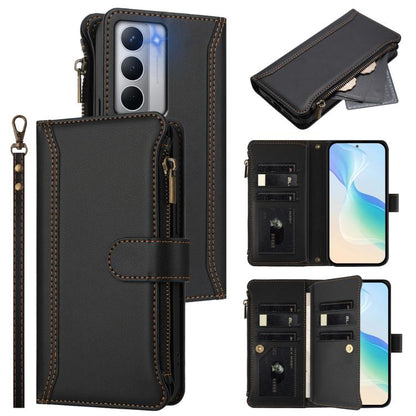 Magnetic Closure 9 Card Slots Zipper Leather Case with Hand Strap, For Realme Narzo 80 Pro, For Realme Narzo 80X, For Realme P3 Ultra 5G  Global, For Realme P3 5G Global, For Realme P3 Pro 5G  Global, For Realme 14 Pro+ 5G, For Realme 14 Pro 5G India  ...