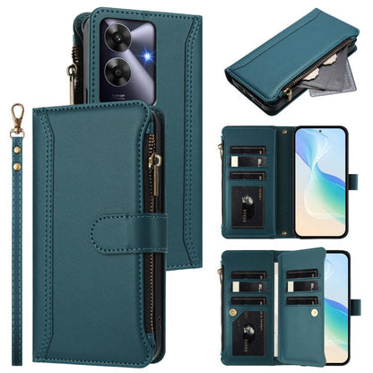 Magnetic Closure 9 Card Slots Zipper Leather Case with Hand Strap, For Realme Narzo 80 Pro, For Realme Narzo 80X, For Realme P3 Ultra 5G  Global, For Realme P3 5G Global, For Realme P3 Pro 5G  Global, For Realme 14 Pro+ 5G, For Realme 14 Pro 5G India  ...
