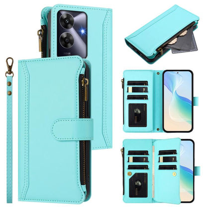 Magnetic Closure 9 Card Slots Zipper Leather Case with Hand Strap, For Realme Narzo 80 Pro, For Realme Narzo 80X, For Realme P3 Ultra 5G  Global, For Realme P3 5G Global, For Realme P3 Pro 5G  Global, For Realme 14 Pro+ 5G, For Realme 14 Pro 5G India  ...