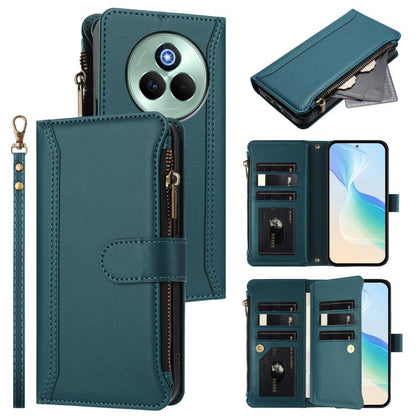 Magnetic Closure 9 Card Slots Zipper Leather Case with Hand Strap, For Realme Narzo 80 Pro, For Realme Narzo 80X, For Realme P3 Ultra 5G  Global, For Realme P3 5G Global, For Realme P3 Pro 5G  Global, For Realme 14 Pro+ 5G, For Realme 14 Pro 5G India  ...