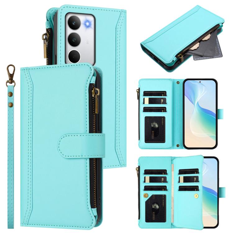 Magnetic Closure 9 Card Slots Zipper Leather Case with Hand Strap, For Realme 16T 5G Global, For Realme C83 5G India/C85 5G, For Realme P4 Power 5G, For Realme Note 80 4G Global, For Realme 16 5G Global, For Realme 16 Pro+ 5G Global                    ...