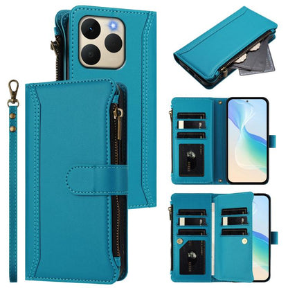 Magnetic Closure 9 Card Slots Zipper Leather Case with Hand Strap, For Realme 16T 5G Global, For Realme C83 5G India/C85 5G, For Realme P4 Power 5G, For Realme Note 80 4G Global, For Realme 16 5G Global, For Realme 16 Pro+ 5G Global                    ...