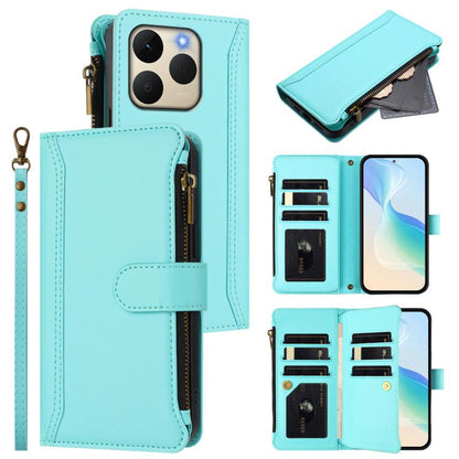 Magnetic Closure 9 Card Slots Zipper Leather Case with Hand Strap, For Realme 16T 5G Global, For Realme C83 5G India/C85 5G, For Realme P4 Power 5G, For Realme Note 80 4G Global, For Realme 16 5G Global, For Realme 16 Pro+ 5G Global                    ...