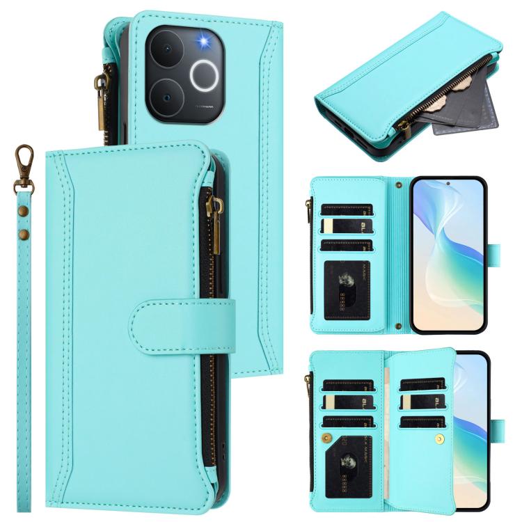 Magnetic Closure 9 Card Slots Zipper Leather Case with Hand Strap, For Realme 16T 5G Global, For Realme C83 5G India/C85 5G, For Realme P4 Power 5G, For Realme Note 80 4G Global, For Realme 16 5G Global, For Realme 16 Pro+ 5G Global                    ...