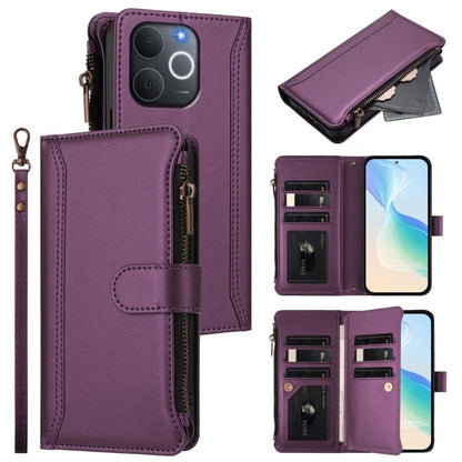 Magnetic Closure 9 Card Slots Zipper Leather Case with Hand Strap, For Realme 16T 5G Global, For Realme C83 5G India/C85 5G, For Realme P4 Power 5G, For Realme Note 80 4G Global, For Realme 16 5G Global, For Realme 16 Pro+ 5G Global                    ...