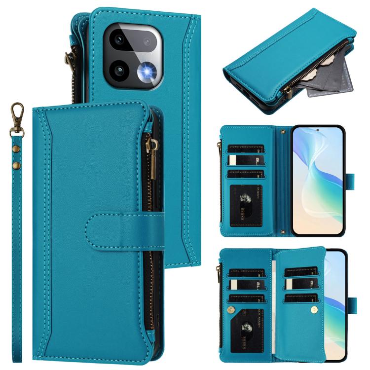 Magnetic Closure 9 Card Slots Zipper Leather Case with Hand Strap, For Realme 16T 5G Global, For Realme C83 5G India/C85 5G, For Realme P4 Power 5G, For Realme Note 80 4G Global, For Realme 16 5G Global, For Realme 16 Pro+ 5G Global                    ...