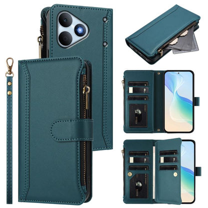 Magnetic Closure 9 Card Slots Zipper Leather Case with Hand Strap, For Realme 16T 5G Global, For Realme C83 5G India/C85 5G, For Realme P4 Power 5G, For Realme Note 80 4G Global, For Realme 16 5G Global, For Realme 16 Pro+ 5G Global                    ...