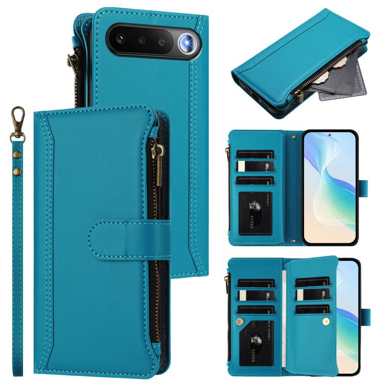 Magnetic Closure 9 Card Slots Zipper Leather Case with Hand Strap, For Realme 16T 5G Global, For Realme C83 5G India/C85 5G, For Realme P4 Power 5G, For Realme Note 80 4G Global, For Realme 16 5G Global, For Realme 16 Pro+ 5G Global                    ...
