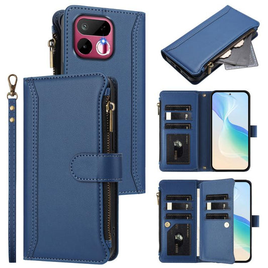Magnetic Closure 9 Card Slots Zipper Leather Case with Hand Strap, For Realme 16T 5G Global, For Realme C83 5G India/C85 5G, For Realme P4 Power 5G, For Realme Note 80 4G Global, For Realme 16 5G Global, For Realme 16 Pro+ 5G Global                    ...