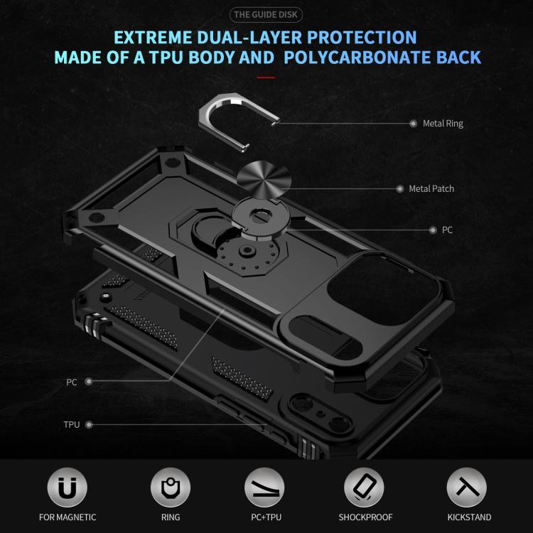 Shockproof TPU Hybrid PC Phone Case with Holder, For iPhone 18 Pro / 17 Pro, For iPhone 18 Pro Max / 17 Pro Max, For iPhone 17, For iPhone 17 Air