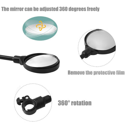 Pair Mountain Bike / Electric Motorcycle Multifunctional Adjustable Handlebar Rearview Mirror, MB-MR027