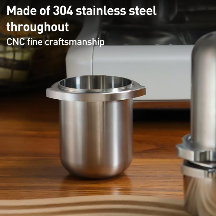 Coffee Machine Handle Stainless Steel Dosing Cup Mug Coffee Powder Feeder For Breville 8 Series, 54mm Compatible Type, 54mm Classic