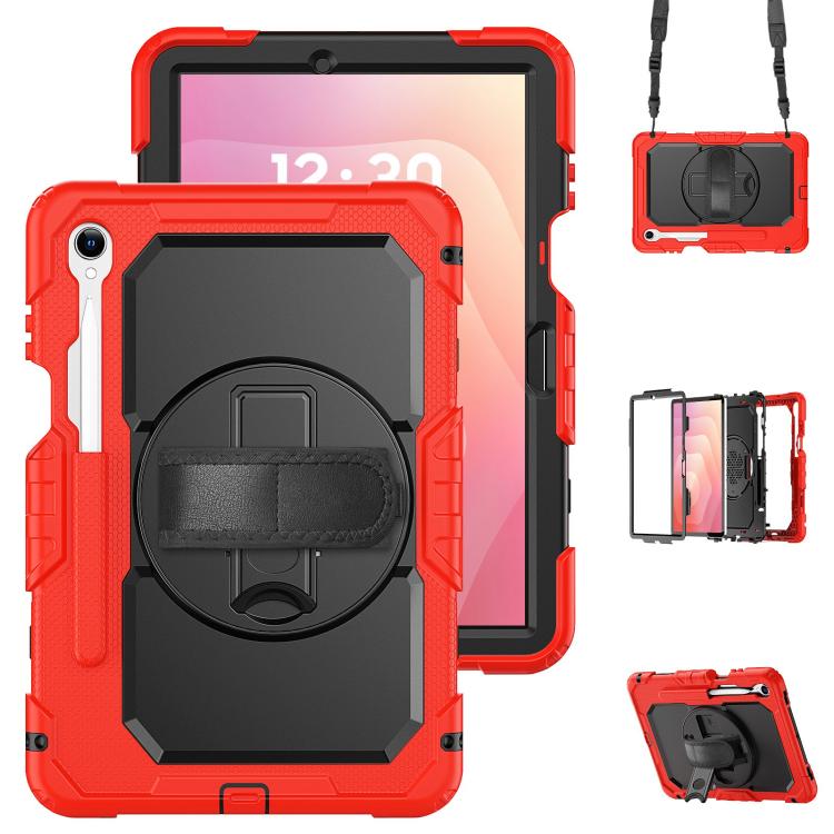 Silicone Hybrid PC Tablet Case with Shoulder Strap, For Samsung Galaxy Tab S10 Lite / S10 FE, For Samsung Galaxy Tab S11, For Samsung Galaxy Tab S10 FE+