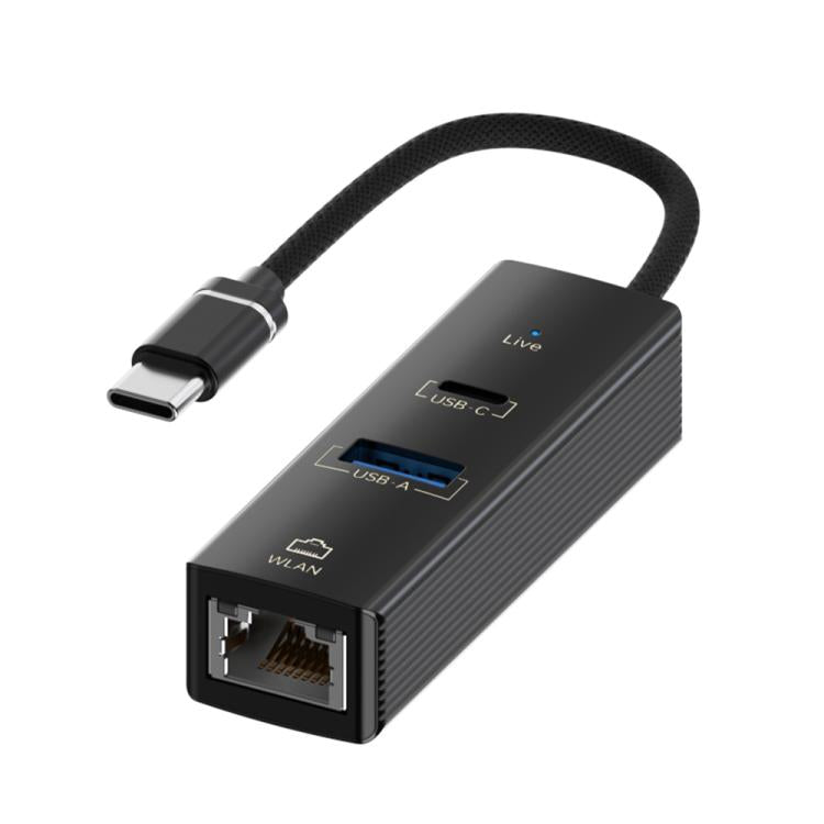 Type-C to Type-C RJ45 USB-A HUB Expand Converter, Type-C