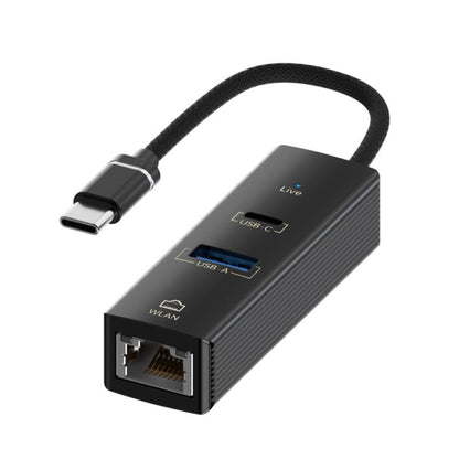 Type-C to Type-C RJ45 USB-A HUB Expand Converter, Type-C