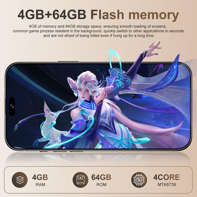 A16 Pro Max / PDA89-B, 4GB+64GB, 6.58 inch Android 10 MTK6739 Quad Core, Network: 4G, OTG, Dual SIM, EU Plug, US Plug, UK Plug, AU Plug