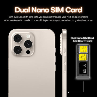 I16 Pro Max / PDQ6, 4GB+64GB, 6.58 inch Android 10 MTK6739 Quad Core, Network: 4G, Dual SIM, EU Plug, US Plug, UK Plug, AU Plug