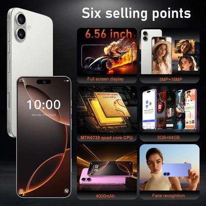 I16 Plus / RAi5, 3GB+64GB, 6.56 inch Android 10 MTK6739 Quad Core, Network: 4G, Dual SIM, EU Plug, US Plug, UK Plug, AU Plug