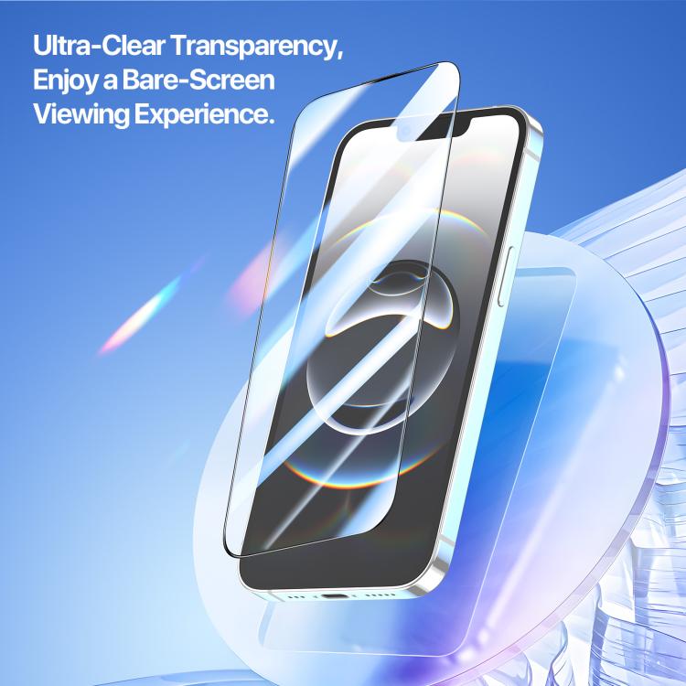 DUX DUCIS Roga Series 2.5D HD Volltransparenter Displayschutz aus gehärtetem Glas mit Staubentfernungs-Schnellinstallationsbox, Für iPhone 17e / 16e, Für iPhone 17 Pro Max, Für iPhone 17 Pro, Für iPhone 17, Für iPhone 16 Pro Max, Für iPhone 16 Pro