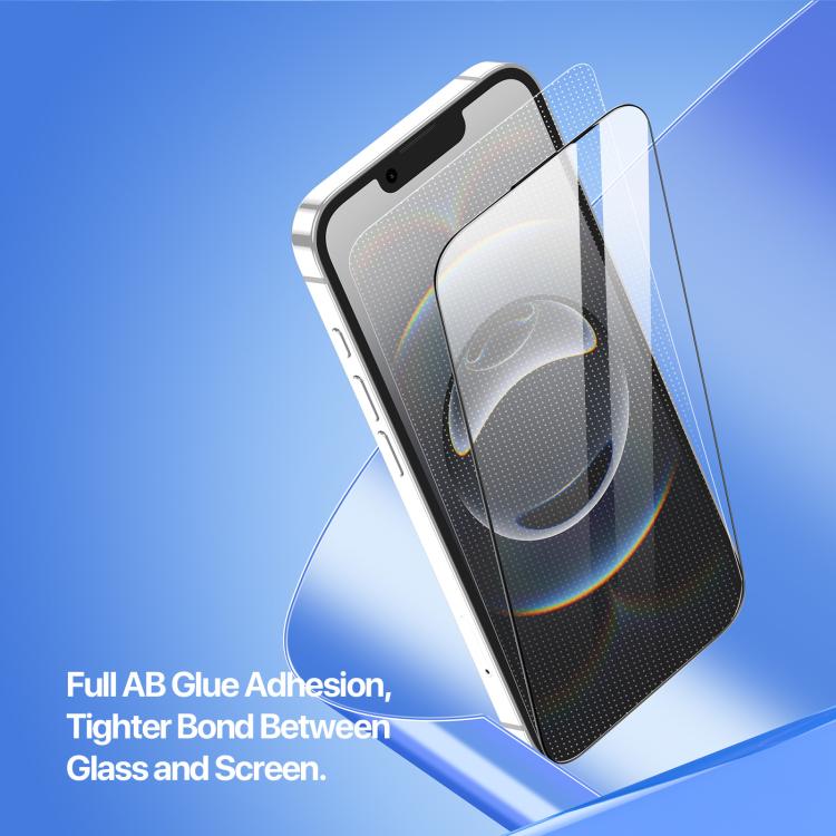 DUX DUCIS Roga Series 2.5D HD Volltransparenter Displayschutz aus gehärtetem Glas mit Staubentfernungs-Schnellinstallationsbox, Für iPhone 17e / 16e, Für iPhone 17 Pro Max, Für iPhone 17 Pro, Für iPhone 17, Für iPhone 16 Pro Max, Für iPhone 16 Pro