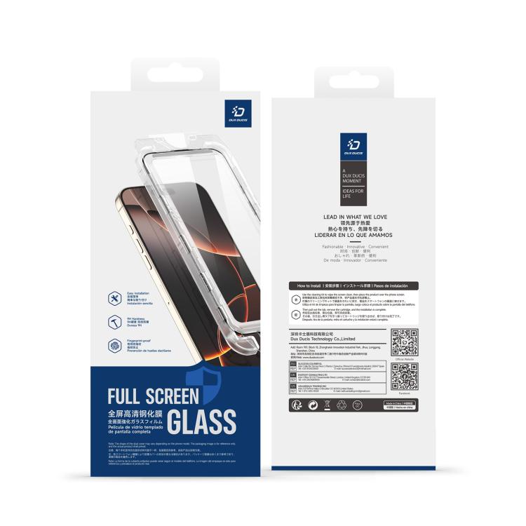 DUX DUCIS Roga Series 2.5D HD Fully Transparent Tempered Screen Protector with Dust Removal Quick-Attach Box
