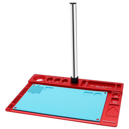 Microscope Aluminum Alloy Stand Base Heat-Resistant Silicone Pad