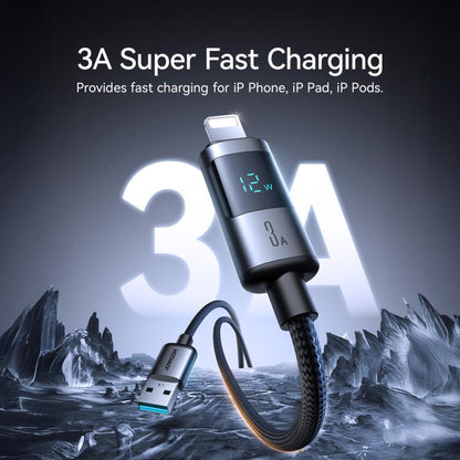 JOYROOM S-A16 Pro Prism Series 3A Digital Display USB to 8 Pin Fast Charging Data Cable, Length: 1.2m, USB to 8 Pin