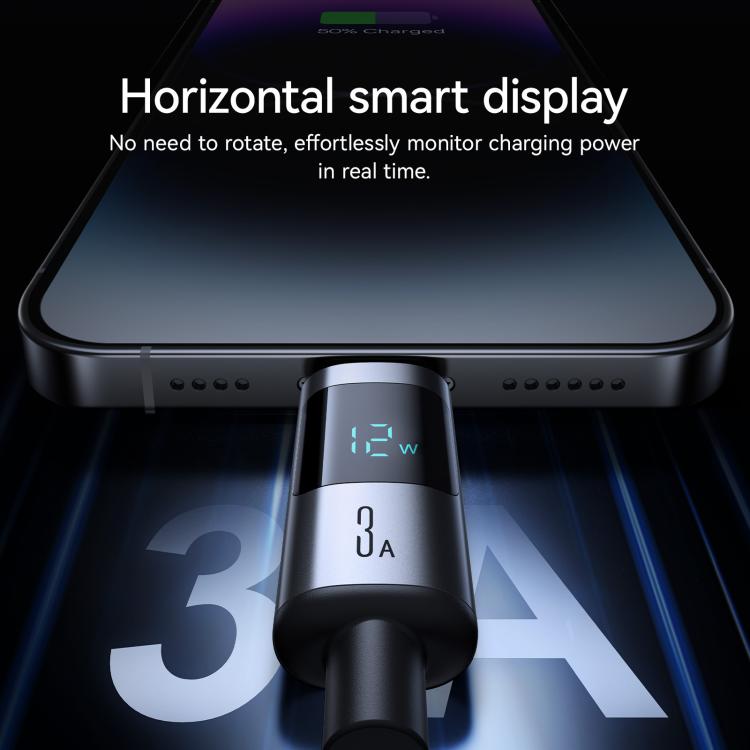 JOYROOM S-A16 Pro Prism Series 3A Digital Display USB to 8 Pin Fast Charging Data Cable, Length: 1.2m, USB to 8 Pin