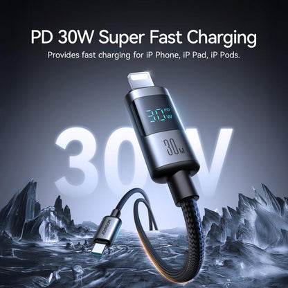 JOYROOM S-A16 Pro Prism Series 30W Digital Display Type-C to 8 Pin Fast Charging Data Cable, Length: 1.2m, Type-C to 8 Pin