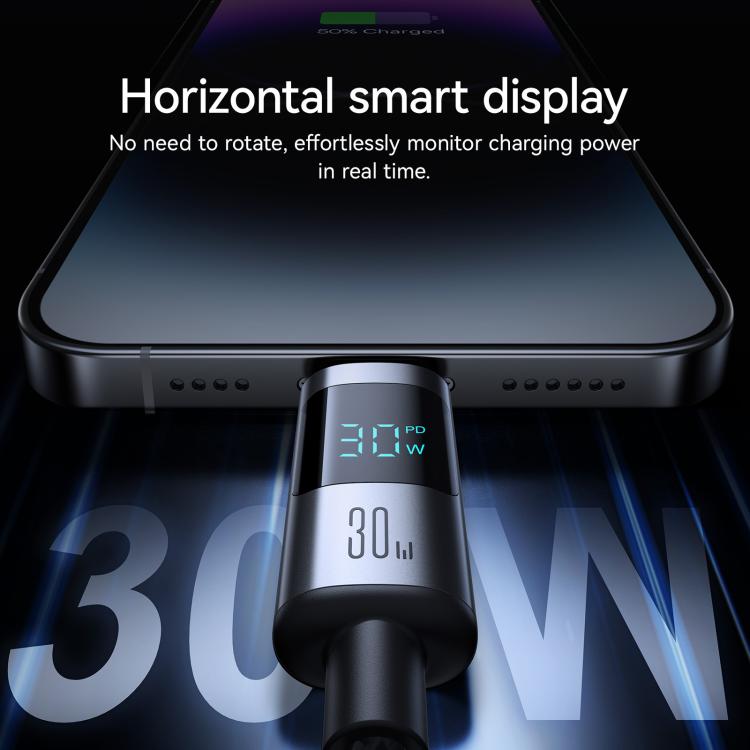 JOYROOM S-A16 Pro Prism Series 30W Digital Display Type-C to 8 Pin Fast Charging Data Cable, Length: 1.2m, Type-C to 8 Pin