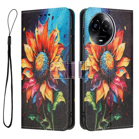Handyhülle aus Leder mit farbigem Zeichenmuster, für Realme C53 / Narzo N53 / C51, für Realme C65 4G, für Realme C55