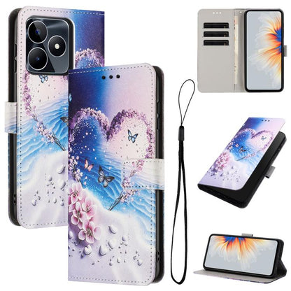Color Drawing Pattern Leather Phone Case, For Realme C53 / Narzo N53 / C51, For Realme C65 4G, For Realme C55