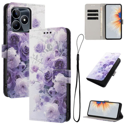 Color Drawing Pattern Leather Phone Case, For Realme C53 / Narzo N53 / C51, For Realme C65 4G, For Realme C55