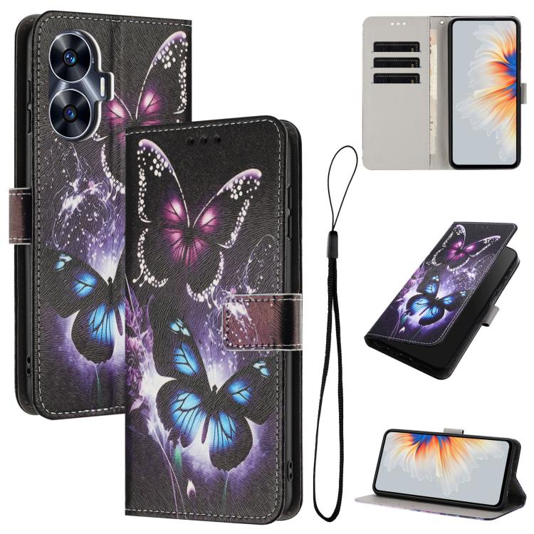 Color Drawing Pattern Leather Phone Case, For Realme C53 / Narzo N53 / C51, For Realme C65 4G, For Realme C55