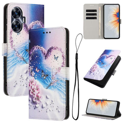 Color Drawing Pattern Leather Phone Case, For Realme C53 / Narzo N53 / C51, For Realme C65 4G, For Realme C55