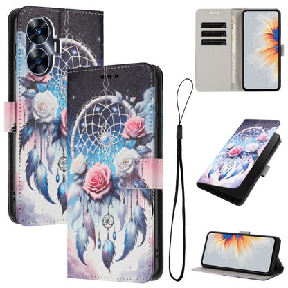 Color Drawing Pattern Leather Phone Case, For Realme C53 / Narzo N53 / C51, For Realme C65 4G, For Realme C55