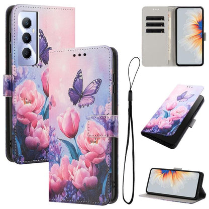 Color Drawing Pattern Leather Phone Case, For Realme C53 / Narzo N53 / C51, For Realme C65 4G, For Realme C55